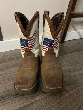 Durango Kids Size 13 Rebel Distressed Flag Western Boots - Square Toe